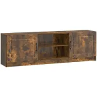 Syfax Meuble TV Chêne fumé 150 x 31 x 47 cm Bois d'ingénierie