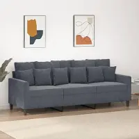 Prolenta Maison Exclusive - Canapé 3 places gris foncé 180 cm velours