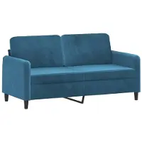 Syfax Canapé à 2 places Bleu 140 cm Velours