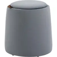 HOMCOM Pouf 2-en-1 avec espace de rangement et couvercle amovible, gris