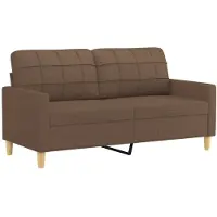 Syfax Canapé à 2 places Marron 140 cm Tissu