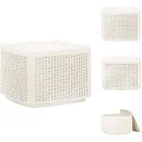 vidaXL Table de jardin blanche 53 x 53 x 40 cm en plastique - Tables de jardin