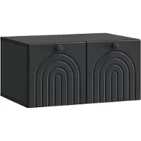 Syfax Meuble TV mural Noir 59,5 x 41 x 30 cm Bois d'ingénierie