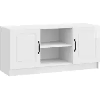 Syfax Meuble TV Blanc brillant 102 x 34,5 x 47 cm Bois d'ingénierie