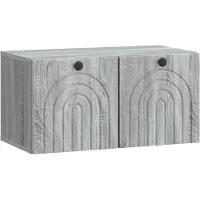 Syfax Meuble TV mural Sonoma gris 59,5 x 31 x 30 cm Bois d'ingénierie