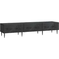 Syfax Meuble TV avec tiroir Noir 147 x 34,5 x 30 cm Bois d'ingénierie