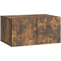 vidaXL Meuble TV mural, 59,5 x 41 x 30 cm, finition chêne fumé