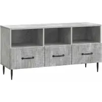 Syfax Meuble TV Gris béton 102 x 34,5 x 50 cm Bois d'ingénierie