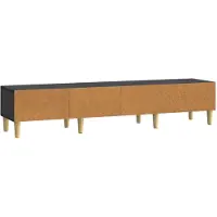 Syfax Meuble TV avec tiroir Noir 147 x 34,5 x 30 cm Bois d'ingénierie