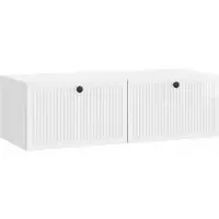 Syfax Meuble TV mural Montage mural Blanc brillant 98 x 41 x 30 cm