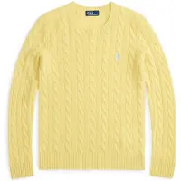 Ralph Lauren pour femme. 211971865007 Pull en laine et cachemire jaune (L), Casuel, Manche longue