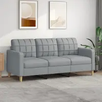 Prolenta Maison Exclusive - Canapé 3 places gris clair 180 cm tissu
