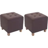 CLP lot de 2 poufs Pharaon, antique-clair (couleur : marron)