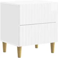 vidaXL Cabinet de chevet avec tiroir Blanc brillant 43 x 34,5 x 48 cm
