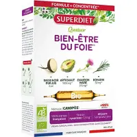 SuperDiet – QUATUOR BIEN-ÊTRE DU FOIE BIO – 20 ampoules de 10 ml 20 pc(s) Ampoule(S) Buvable(S)