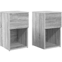 vidaXL Armoire de lit 2 pcs Sonoma gris 29 x 31,5 x 49 cm