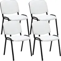CLP lot de 4 chaises visiteurs Ken similicuir