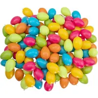Idena OEufs en plastique 6cm 100 pièces couleurs assorties