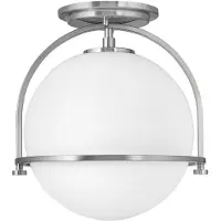HINKLEY Plafonnier, nickel, acier verre, D 28,2 cm