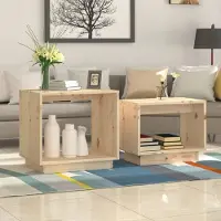 vidaXL Ensemble de 2 tables gigognes de style élégant en pin massif DE56653