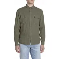 Replay pour homme. M4147.000.81388B Chemise en lin Regular Fit beige (S), Casuel, Manche longue