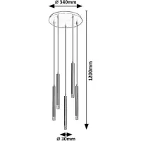 Rabalux 72360 Lampes suspendues Ramira G9 5X MAX 5 métal acrylique noir