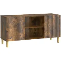 Syfax Meuble TV Chêne fumé 102 x 34,5 x 50 cm Bois d'ingénierie