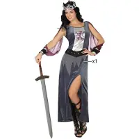 Atosa Metalized Medieval Queen Costume Gris M-L Enfants