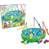 Noris 606062024 Jeu de pêche, le premier à pêcher tous les poissons de sa couleur gagne, pour les enfants à partir de 3 ans Coloré
