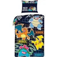Halantex SP. z.o.o. Parure de lit Pokémon Ver. 12 140 x 200 cm / 70 x 90 cm
