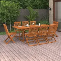 Prolenta Maison Exclusive - Ensemble de salle à manger de jardin 9 pièces 220x90x75 cm en bois massif d'acacia