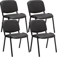 CLP lot de 4 chaises visiteurs Ken similicuir