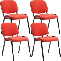 CLP lot de 4 chaises visiteurs Ken tissu