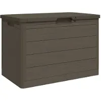 vidaXL Coffre à coussins d'extérieur brun 77,5x44,5x53 cm Polypropylène