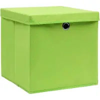 vidaXL Boîtes de rangement avec couvercles 4 pcs. 28x28x28 cm vert