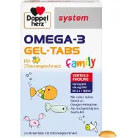 Queisser Pharma GmbH & Co. KG Doppelherz system Omega-3 Family Gel-Tabs goût citron, 120 comprimés