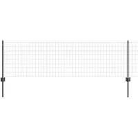 vidaXL Clôture européenne avec poteaux, 50 x 0,6 m, acier revêtu de PVC, gris