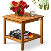 Casaria Table d'appoint de jardin 45x45x45cm en bois d'acacia