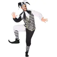 Atosa Harlequin Costume Blanc M-L Enfants