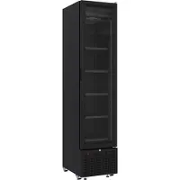 CombiSteel Réfrigérateur à boissons noir, 348 litres - avec porte vitrée, fermeture automatique et verrouillable