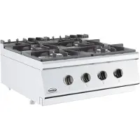 CombiSteel Cuisinière à gaz Gastro 4 brûleurs – 800 mm de large, 4 x 6,5 kW