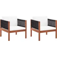 The Living Store Chaises de jardin 2 pcs. Bois massif acacia
