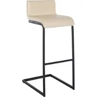CLP Tabouret de bar Newport Noir, couleur : crème, matériau de base : similicuir