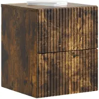 vidaXL Cabinet de chevet mural 2 pcs Chêne fumé 33 x 34,5 x 40 cm