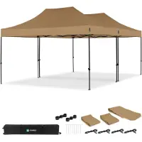 Vonroc Tente de réception 6x4,5 m beige – 2 tonnelles pliantes avec kit de connexion, étanche 3000 mm & UV 50+ |