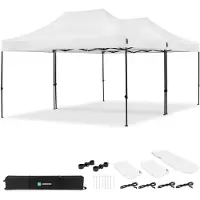 Vonroc Tente de réception 6x4,5 m blanche – 2 tonnelles pliantes avec kit de connexion, étanche 3000 mm & UV 50+ |