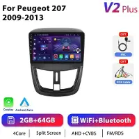 StarTech.com Peugeot 207 2009-2013 - Autoradio Android 2-DIN - Écran tactile de 23 cm - Android 10 - CarPlay - 2 Go de RAM, 64 Go de ROM - GPS RDS