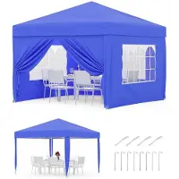 StarTech.com Tente pliante - Tente de réception pop-up - 3 x 3 m - Tissu Oxford 420D enduit de PU, imperméable - Armature en aluminium - 4 parois latérales - Sac de transport - Bleu