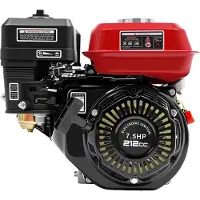 StarTech.com Moteur à essence 7,5 CV - Moteur 4 temps - 3 600 tr/min - Puissant pour générateur, pompe à eau, nettoyeur haute pression, machines agricoles - Argent, noir, rouge