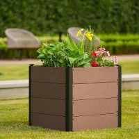 StarTech.com Jardinière surélevée - Bac à plantes - Composite bois-plastique (WPC) - 64 × 64 × 60 cm - Fond ouvert - Zone racinaire profonde - Pour l'extérieur